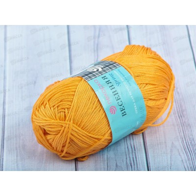 Пряжа Весенняя 485 Желто-оранжевый 100гр 250м хлопок100% Пряжа Весенняя 485 Желто-оранжевый 100гр 250м хлопок100%