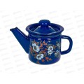 Чайник заварочный 1л декорированный кобальтовый с пластиковой кнопкой С2707.3К