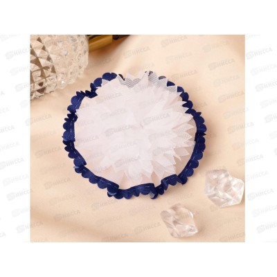 Резинка для волос "Синий кантик" 6,5см пышный белый 4329047 Резинка для волос "Синий кантик" 6,5см пышный белый 4329047