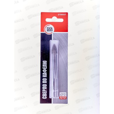 Сверло по кафелю и стеклу,крестовая пластина, D12мм, шестигранный хвостовик, 2708537 *1/1000 Сверло по кафелю и стеклу,крестовая пластина, D12мм, шестигранный хвостовик, 2708537 *1/1000