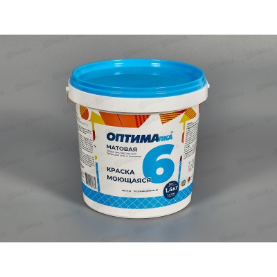 Краска моющаяся для стен и потолков Оптималка-6 1,4кг *8