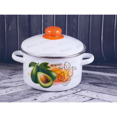 Кастрюля 2,0л эмалированная  01-1610/4-Авокадо *8
