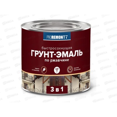 Грунт-эмаль 3в1 PROREMONTT быстросохнущая  серая матовая 1,7кг, 8300543 *3