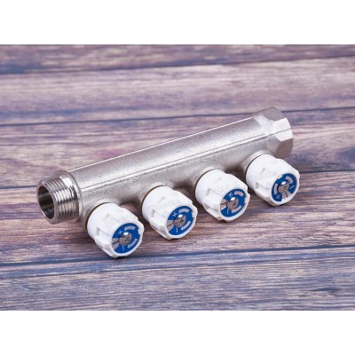 Коллектор резьбовой с вентилями FМ 3/4x3/4x1/2x4, Aqualink, 04478 *15 Коллектор резьбовой с вентилями FМ 3/4x3/4x1/2x4, Aqualink, 04478 *15