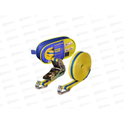 Стяжка груза с храповым механизмом Goodyear 600кг, 5м GY005200 Стяжка груза с храповым механизмом Goodyear 600кг, 5м GY005200