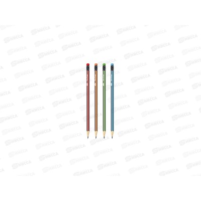 Карандаш чернографитный с ластиком  Berlingo Triangle HB заточенный ВР00800*1/72