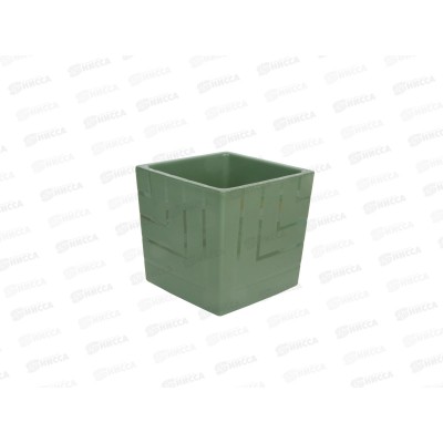 Горшок для цветов Квадро 1,2л Нефрит (с вкладкой) *16