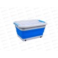 Корзина складная на колесах с крышкой 30л синий TD 0637 *5 Корзина складная на колесах с крышкой 30л синий TD 0637 *5