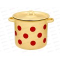 Кастрюля 5,5л цилиндр Красный горох, палевая с петлей С1617.П*79