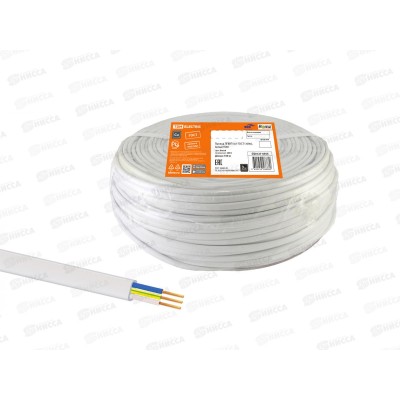 Провод ПГВВП 3*1,0м белый, ГОСТ, TDM, 0555 *100 Провод ПГВВП 3*1,0м белый, ГОСТ, TDM, 0555 *100