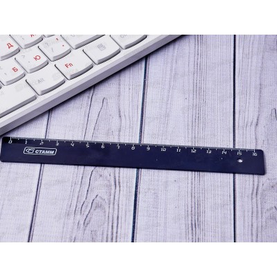 Линейка 16см СТАММ пластиковая, черная, ЛН04 *20/880 Линейка 16см СТАММ пластиковая, черная, ЛН04 *20/880