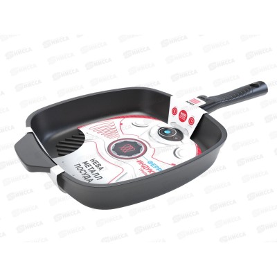 Сковорода-гриль Ферра индукция квадратная 28см с/р полимер-керам 59428G