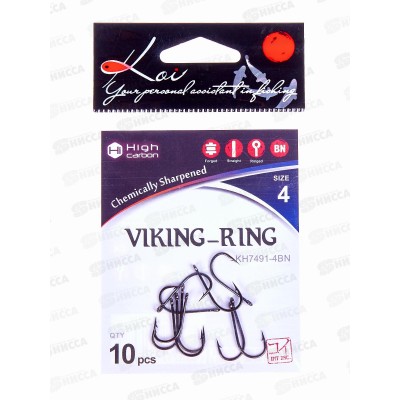 Крючок KOI "VIKING-RING" р.4 (INT), цвет BN, КН7491-4BN (10шт) Крючок KOI "VIKING-RING" р.4 (INT), цвет BN, КН7491-4BN (10шт)