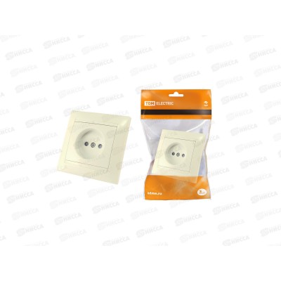 Розетка TDM 10А 250В с защитной шторкой слоновая кость &quotЛама&quot, 0110