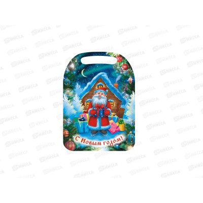 Доска разделочная дерево Новый год "Дед Мороз с подарком" К-190 *22 Доска разделочная дерево Новый год "Дед Мороз с подарком" К-190 *22