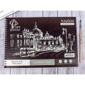 Альбом-планшет для рисования 20листов schoolФОРМАТ А4 на гребне  AF13-061-04