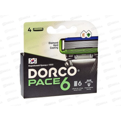 DORCO PACE6 NEW 4шт смен кассеты с 6 лез SX A1040 *12