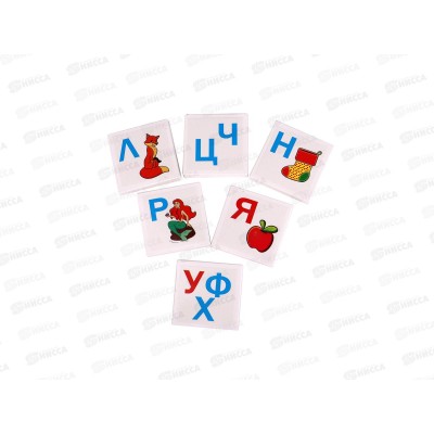 Лото пласт. Азбука в картинках, 24 фишки, ИН-6006 *24