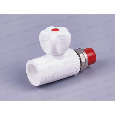 Кран шаровый полипропиленовый для радиатора прямой DN25*1/2&quot, 03639 Aqualink *10