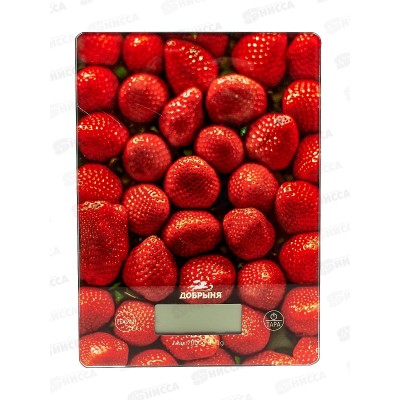 Весы кухонные DO-3011S клубника Добрыня Весы кухонные DO-3011S клубника Добрыня