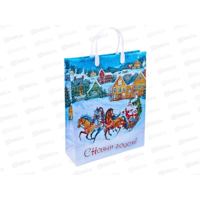Сумочка пластиковая мягкий Новый Год 30*40 Пора чудес *40
