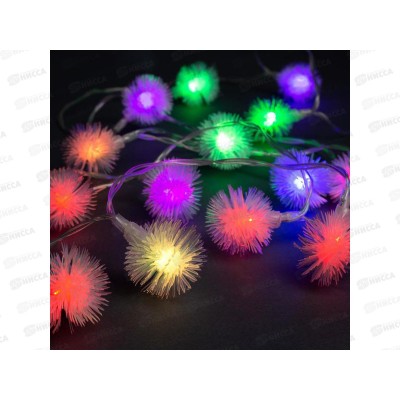 Гирлянда 3м Нить "Ежики" LED20-5v, USB мульти 806828