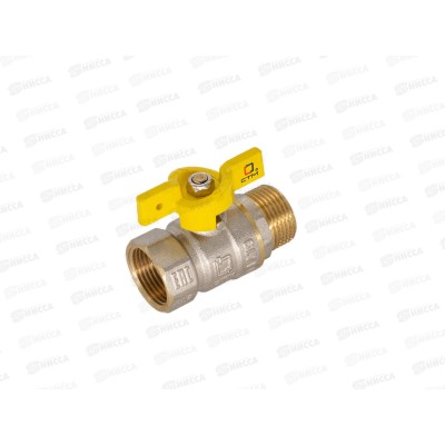 Кран шаровый для газа 1/2" гайка/штуцер бабочка СТМ ГАЗ