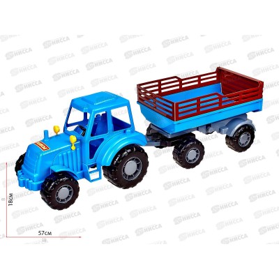 Трактор &quotАлтай&quot (синий) с прицепом №2 (в сеточке), 84767  *4