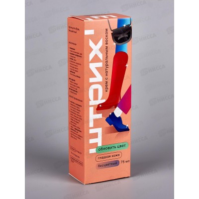 Крем для обуви ШТРИХ туба с губкой, бесцветный 75мл. НД *6/48 Крем для обуви ШТРИХ туба с губкой, бесцветный 75мл. НД *6/48