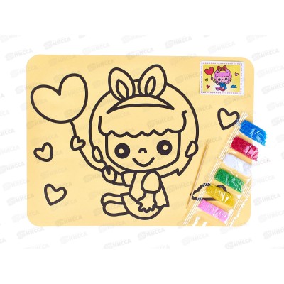 Раскраска ПГС Девочка с сердцем ,песок 15*21 Р-282 *10