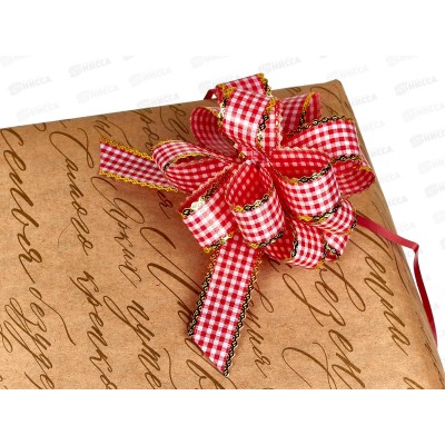 Бант-шар с золотым тиснением, рисунок-клеточка 23мм, ассорти упаковка 50штук MC-3844