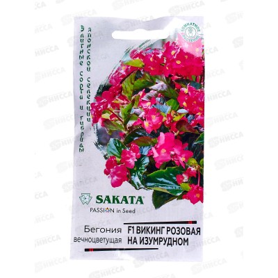 Бегония Викинг розовая на изумруд F1 гранул 4шт пробир *5 ГШ +