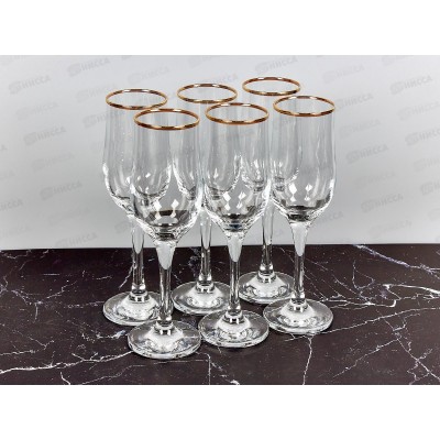 Набор бокалов 6шт 200мл 1712-34 Золотая кайма *3 Набор бокалов 6шт 200мл 1712-34 Золотая кайма *3