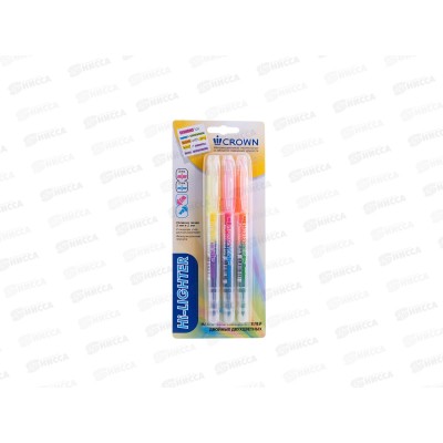 Маркеры CROWN Multi Hi-Lighter текстовые двухсторонние 6 цветов,Н2-1000-В/3 *24