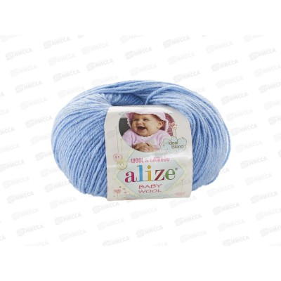 Пряжа Ализе Baby wool 20бамбук+40шерсть+40акрил 50г 175м 40 Голубой