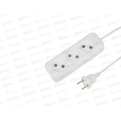 Удлинитель REXANT 3 гнезда 3м 2*0.75, белый, 11-8733 *40 Удлинитель REXANT 3 гнезда 3м 2*0.75, белый, 11-8733 *40