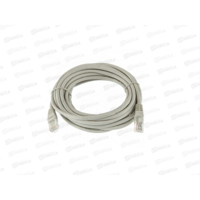 Патч-корд комп. сети литой  5м UTP5e, серый, Smartbuy K-0950-100