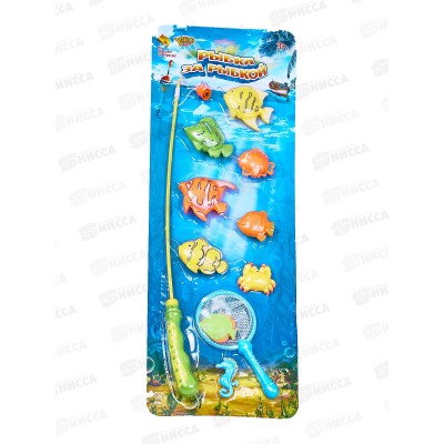 Рыбалка &quotРыбка за рыбкой-2&quot 9 рыбок, 1 удочка, 1 сачок, М1249 блист. *64