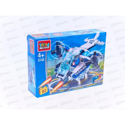 Конструктор "ГОРОД МАСТЕРОВ" Полицейский вертолет, 82 детали 3140-CY Конструктор "ГОРОД МАСТЕРОВ" Полицейский вертолет, 82 детали 3140-CY