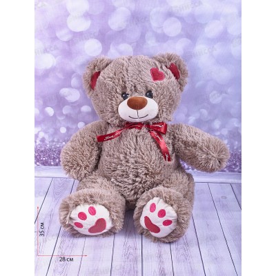 Медведь Кельвин 38см, бурый с лентой, МКЛ-50Ф Мила Медведь Кельвин 38см, бурый с лентой, МКЛ-50Ф Мила