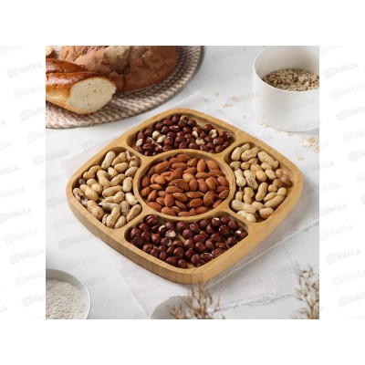 Менажница 5-ти секционная 25*25*2см бамбук КТ-МЖ-04 Менажница 5-ти секционная 25*25*2см бамбук КТ-МЖ-04