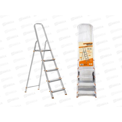 Стремянка алюминиевая СА6, 6 ступеней, усил.профиль h=12100 мм, 0106