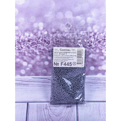 Бисер &quotGAMMA&quot F445 10/0 круглый, 50г, темно-серый матовый, 2.3мм, 28918/1