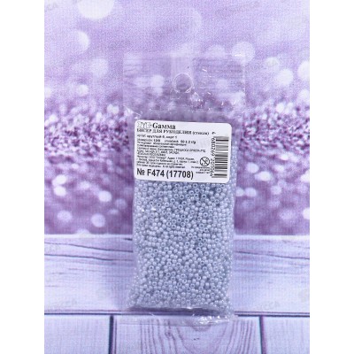 Бисер &quotGAMMA&quot F474 10/0 круг., 50г, серый, 2.3мм, 17708