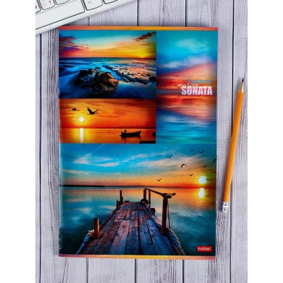 Тетрадь 96 листов клетка  Hatber А4 Гаснет день в безбрежных небесах *3/24 Тетрадь 96 листов клетка  Hatber А4 Гаснет день в безбрежных небесах *3/24