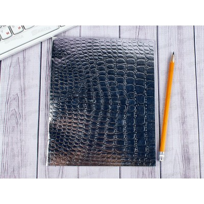 Тетрадь 48 листов клетка. Hatber б/в METALLIC CROCO серебро*5/60