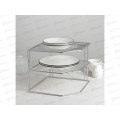 Подставка для посуды угловая 2х ярусная хром (25*25*20) Подставка для посуды угловая 2х ярусная хром (25*25*20)