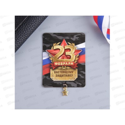 Магнит  &quotНастоящему защитнику&quot 6*8см с доп элем 5256829