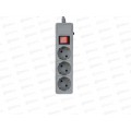 Сетевой фильтр Perfeo &quotPOWER+" с предохранителем, 1,8м, 3 розетки, серый, PF4665