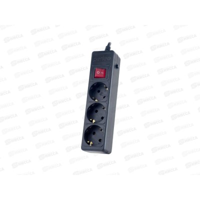 Сетевой фильтр Perfeo &quotPOWER+&quot с предохранителем, 1,8м, 3 розетки, черный (PF-PP-3/1,8-B), 4664